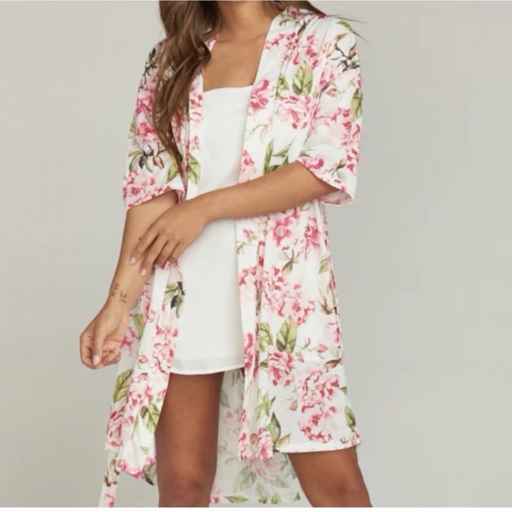 Show Me Your MuMu Garden of Blooms 3/4 Sleeve Floral Robe Kimono Revolve One Sz